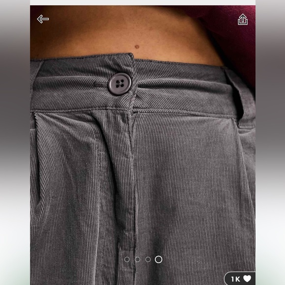 ASOS DESIGN Tall cord dad pants in gray - Picture 2 of 2